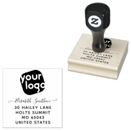 Hinzufügen Ihres Logos Einfache Elegante Business  Gummistempel