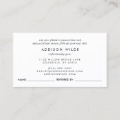 Hinzufügen Ihres Logos Minimalistisch einfach Empfehlungskarte (Rückseite)