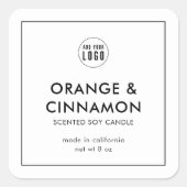 Hinzufügen Ihres Logos Minimalistisches, modernes Quadratischer Aufkleber (Vorderseite)