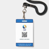 Hinzufügen Ihres Logos mit QR-Code Blue Corporate Ausweis (Front with Lanyard)