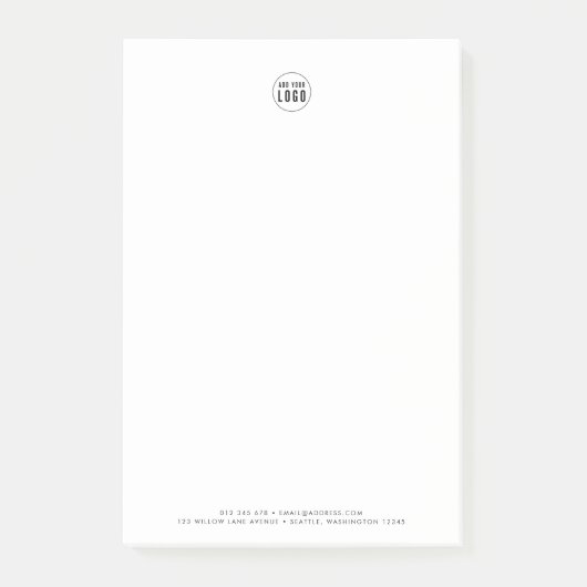 Hinzufügen Ihres Logos Modern Minimalistisch Perso Post-it Klebezettel (Vorderseite)