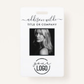 Hinzufügen Ihres Logos Modern Minimalistisches Fot Ausweis (Vorderseite)