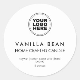 Hinzufügen Ihres Logos Moderne, hausgemachte Kerze Runder Aufkleber