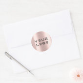 Hinzufügen Ihres Logos Moderne Metallische Minimal Runder Aufkleber (Umschlag)