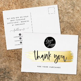 Hinzufügen Ihres Logos Modernes Schwarz-weißes Gol Folien Feiertagskarte