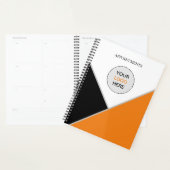 Hinzufügen Ihres Logos Orange Schwarz-weiße Termin Planer (Anzeige)