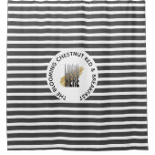 Hinzufügen Ihres Logos Plus Firmenname Grau gestri Duschvorhang (Vorderseite)