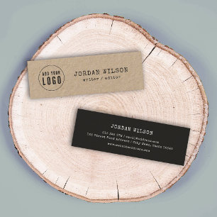 Hinzufügen Ihres Logos Rustic Kraft Schreibmaschin Mini Visitenkarte