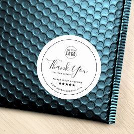 Hinzufügen Ihres Logos Schwarze Grenze Vielen Dank Runder Aufkleber