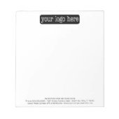 Hinzufügen Ihres Logos und 3 Zeilen Text - minimal Notizblock (Vorderseite)