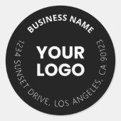 Hinzufügen Ihres Logos und bearbeitbaren Rundschre Runder Aufkleber (Vorderseite)