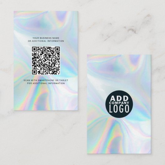 Hinzufügen Ihres Logos und QR-Code DIY Holographic Visitenkarte (Vorne/Hinten)