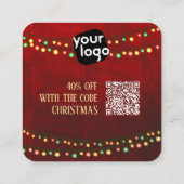 Hinzufügen Ihres Logos und QR-Code Eleganter Weihn Quadratische Visitenkarte (Rückseite)