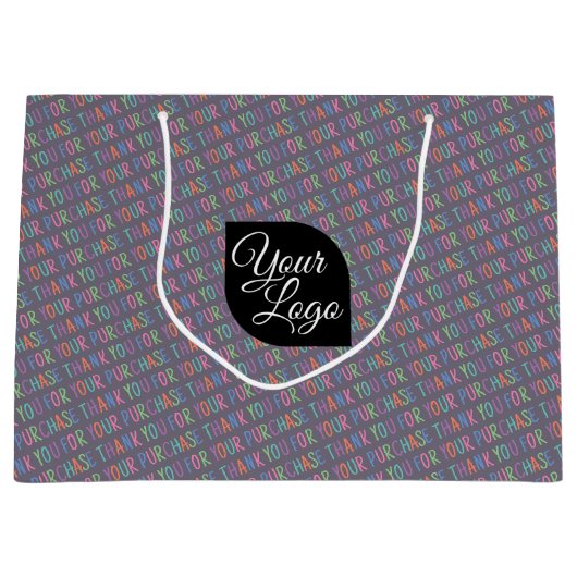 Hinzufügen Ihres Logos Vielen Dank für Ihren Kauf Große Geschenktüte (Vorderseite)