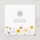 Hinzufügen Ihres Logos, Wildblume des Holders Ohrr Quadratische Visitenkarte (Rückseite)