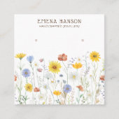 Hinzufügen Ihres Logos, Wildblume des Holders Ohrr Quadratische Visitenkarte (Vorderseite)
