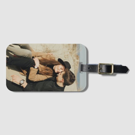 Hinzufügen Ihres Phantastischen Foto Trendy Gepäckanhänger (Vorderseite (Horizontal))