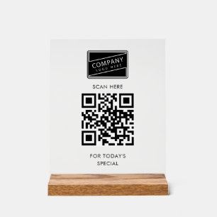 Hinzufügen Ihres QR-Codes und des Geschäftslogos Acrylschild