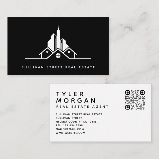 Hinzufügen Ihres QR-Logos Real Anwesen Agent Visitenkarte (Vorne/Hinten)