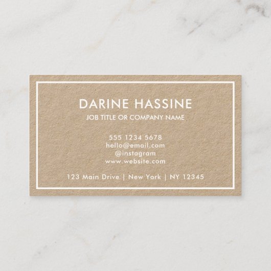 Hinzufügen Ihres QR oder Logos l Modernes, rustika Visitenkarte (Rückseite)