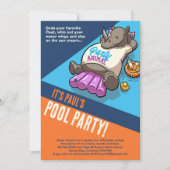 Hinzufügen Ihres Text-Party Tierischer Rhino-Pool- Einladung (Vorderseite)