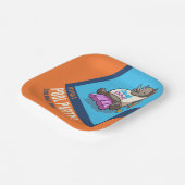 Hinzufügen Ihres Text-Party Tierischer Rhino-Pool- Pappteller (Gewinkelt)