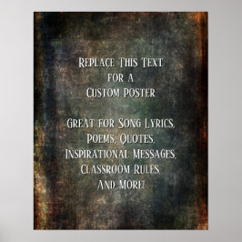 Hinzufügen Ihres Textangebots Warme dunkle Grunge Poster