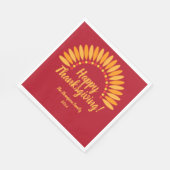 Hinzufügen Jahr glücklich Thanksgiving Yellows Red Serviette (Ecke)