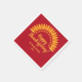 Hinzufügen Jahr glücklich Thanksgiving Yellows Red Serviette (Ecke)