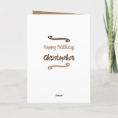 Hinzufügen Jahr Name Meilenstein Geburtstag braun Karte (Rückseite)