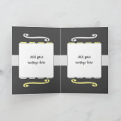 Hinzufügen Jahr Name Meilenstein Geburtstag grau Karte (Innenseite)