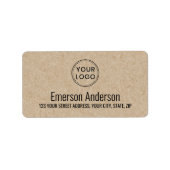 Hinzufügen Logo Foto Grafik Kraft Look Rücksendead Adressaufkleber (Vorne)