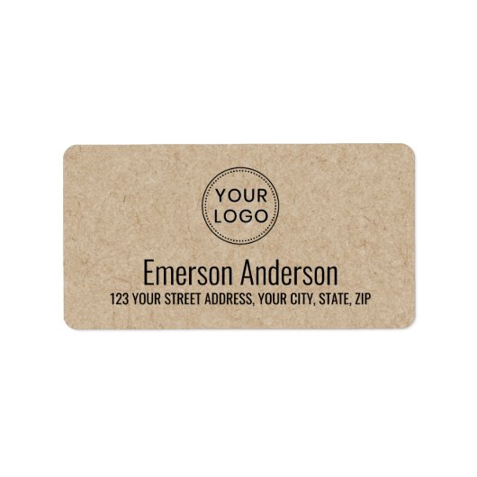 Hinzufügen Logo Foto Grafik Kraft Look Rücksendead Adressaufkleber (Vorne)