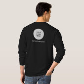 Hinzufügen-Logo hier Mens doppelseitige Langschlan T-Shirt (Schwarz voll)