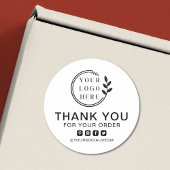 Hinzufügen Logo Social Media Order Vielen Dank Runder Aufkleber