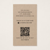 Hinzufügen Logo Social Media QR Kraft Papier-Visit (Rückseite)