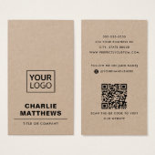 Hinzufügen Logo Social Media QR Kraft Papier-Visit (Vorne & Hinten)