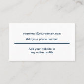 Hinzufügen Sie Ihr eigenes Image Foto Logo minimal Visitenkarte (Rückseite)