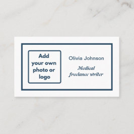 Hinzufügen Sie Ihr eigenes Image Foto Logo minimal Visitenkarte