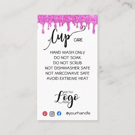 HINZUFÜGEN SIE IHR LOGO-Cup CARE CARDS-Vinyl-Gesch Visitenkarte (Vorderseite)
