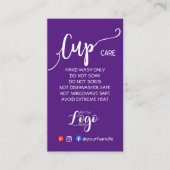 HINZUFÜGEN SIE IHR LOGO-Cup CARE CARDS-Vinyl-Gesch Visitenkarte (Vorderseite)