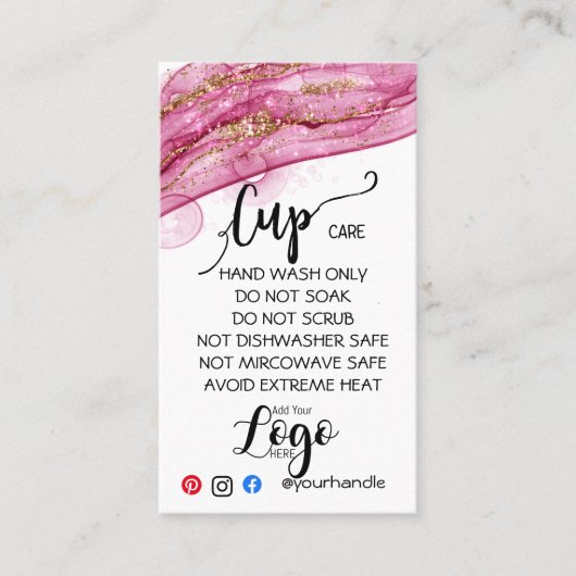 HINZUFÜGEN SIE IHR LOGO-Cup CARE CARDS-Vinyl-Gesch Visitenkarte (Vorderseite)