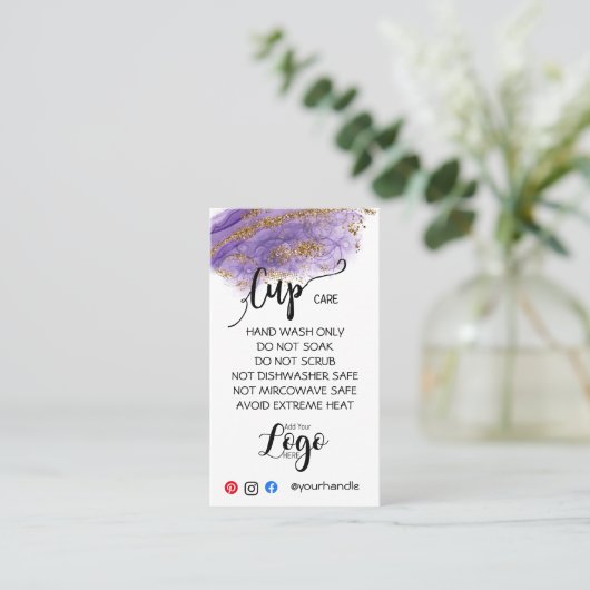 HINZUFÜGEN SIE IHR LOGO-Cup CARE CARDS-Vinyl-Gesch Visitenkarte (Stehend Vorderseite)