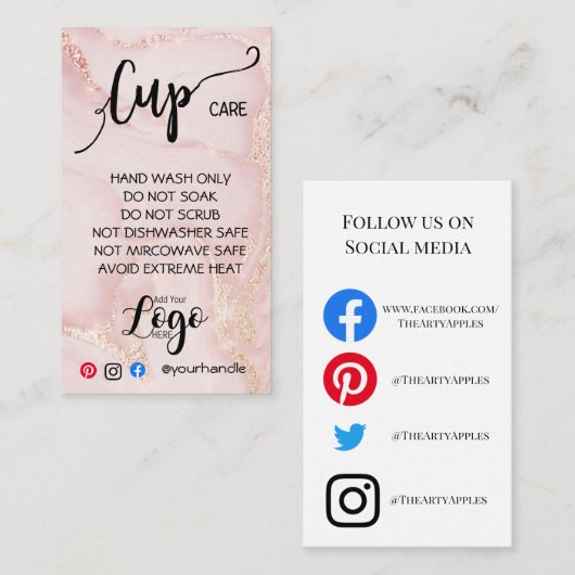 HINZUFÜGEN SIE IHR LOGO-Cup CARE CARDS-Vinyl-Gesch Visitenkarte (Vorne/Hinten)