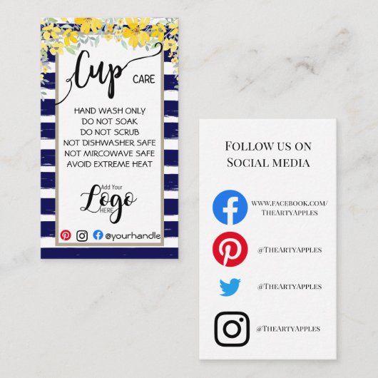 HINZUFÜGEN SIE IHR LOGO-Cup CARE CARDS-Vinylgeschä Visitenkarte (Vorne/Hinten)