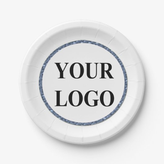 HINZUFÜGEN SIE IHR LOGO HIER Baby Dusche Minimalis Pappteller (Vorderseite)