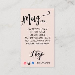 HINZUFÜGEN SIE IHR LOGO Tasse CARE CARDS-Vinyl-Ge Visitenkarte