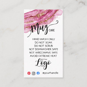 HINZUFÜGEN SIE IHR LOGO Tasse CARE CARDS-Vinyl-Ge Visitenkarte