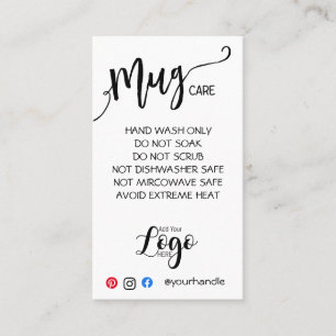 HINZUFÜGEN SIE IHR LOGO Tasse CARE CARDS-Vinyl-Ges Visitenkarte