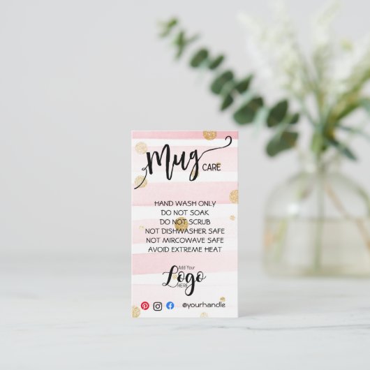 HINZUFÜGEN SIE IHR LOGO Tasse CARE CARDS-Vinyl-Ges Visitenkarte (Stehend Vorderseite)